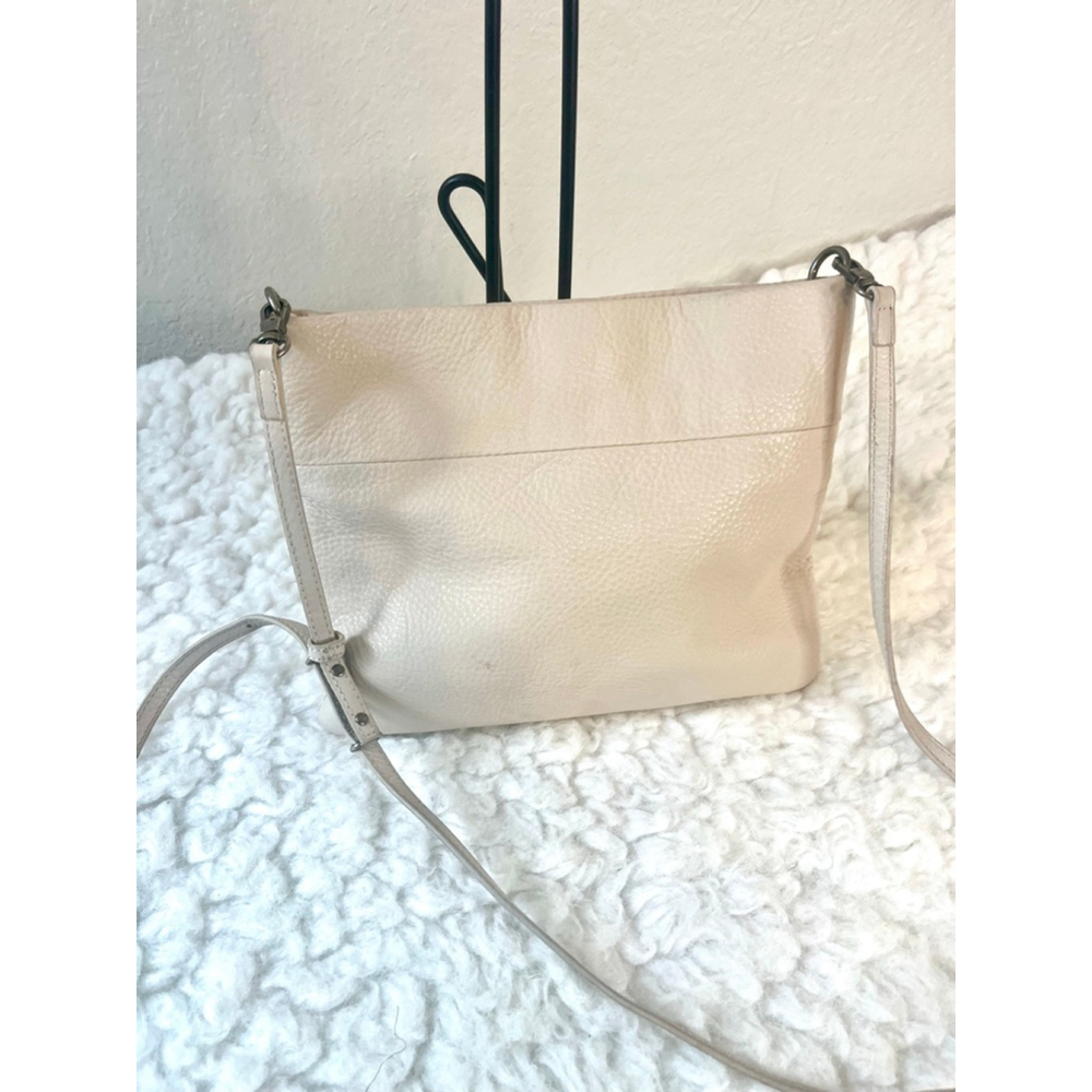 The Sak Tomboy Ivory Leather Slim Convertible Crossbody/Shoulder Bag